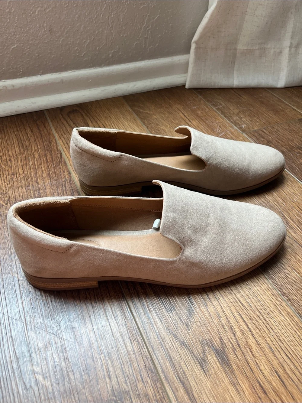 Women’s Taupe Suede Slip On Flats- Size 13